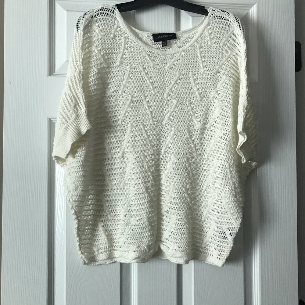 Like New Lane Bryant Open Knit Dolman Sleeve Top